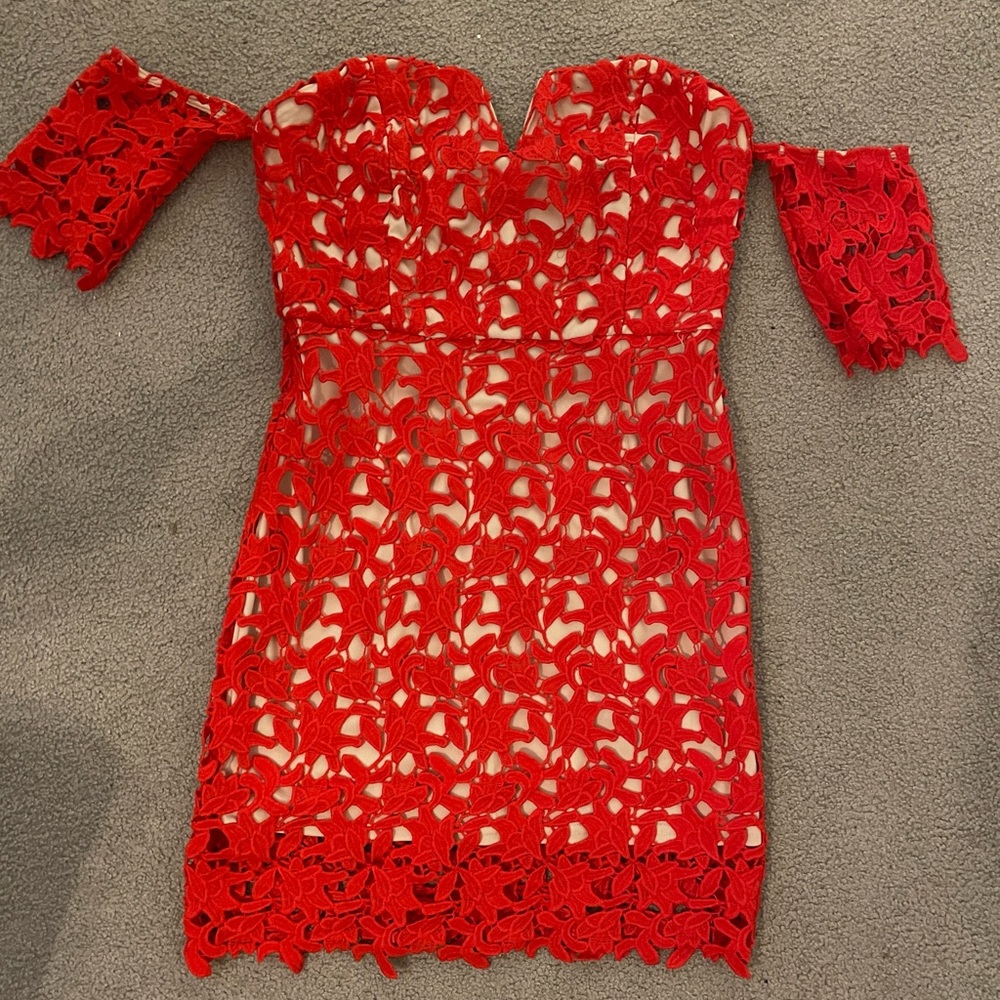Red mini dress